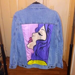 Denim Jacket with Pop Art Design